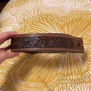 Unisex Western Tooled Leather Belt